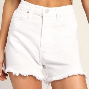 White Denim Cut-Off Shorts